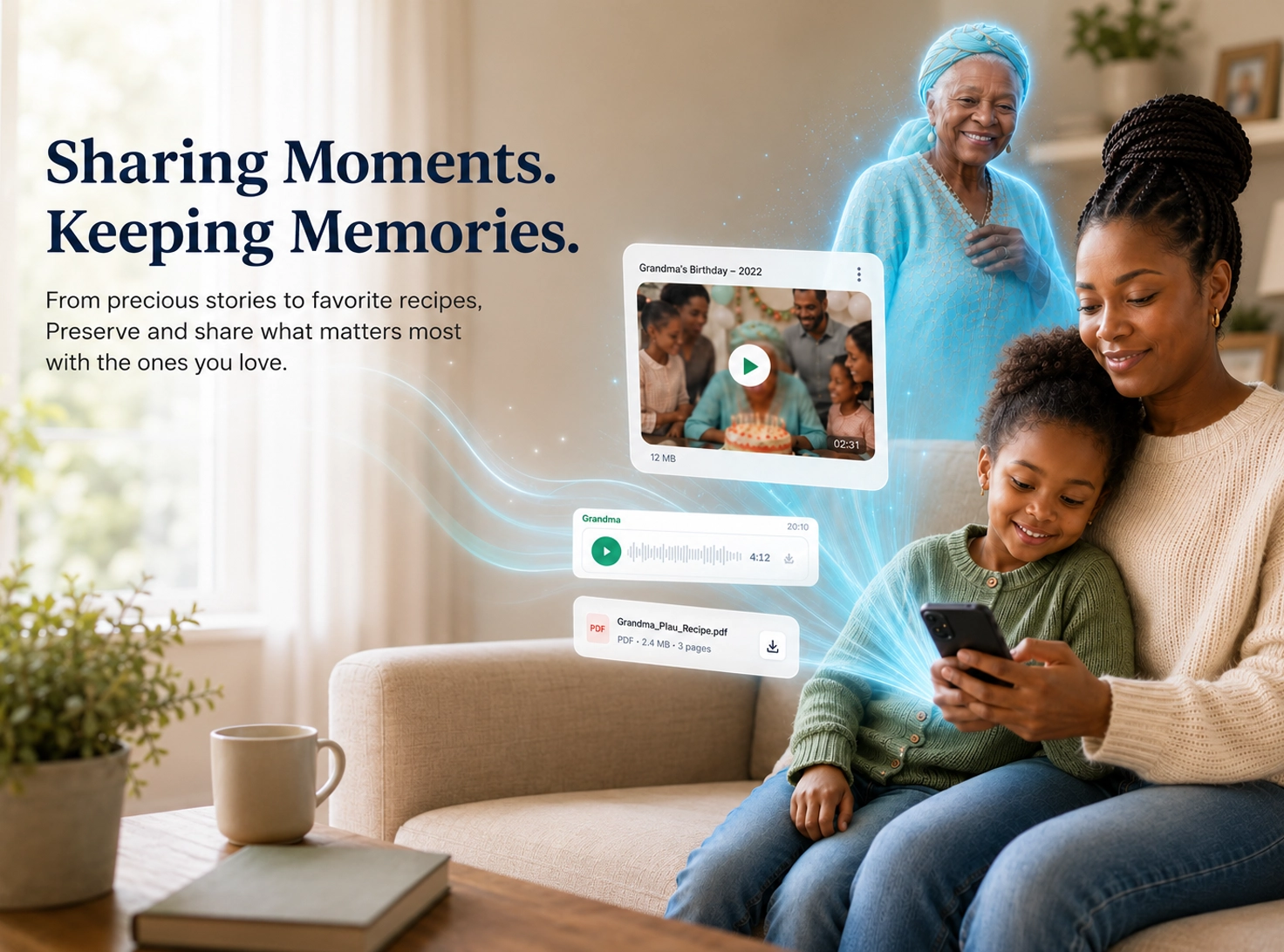 The same wedding planning WhatsApp chat opened in ChatXport, showing messages as chat bubbles with attached photos and documents displayed inline.